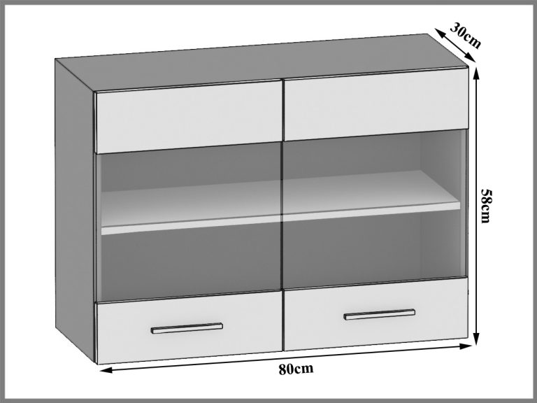Armoire de cuisine suspendue TOR SGW80/2/WT/DS/0/T