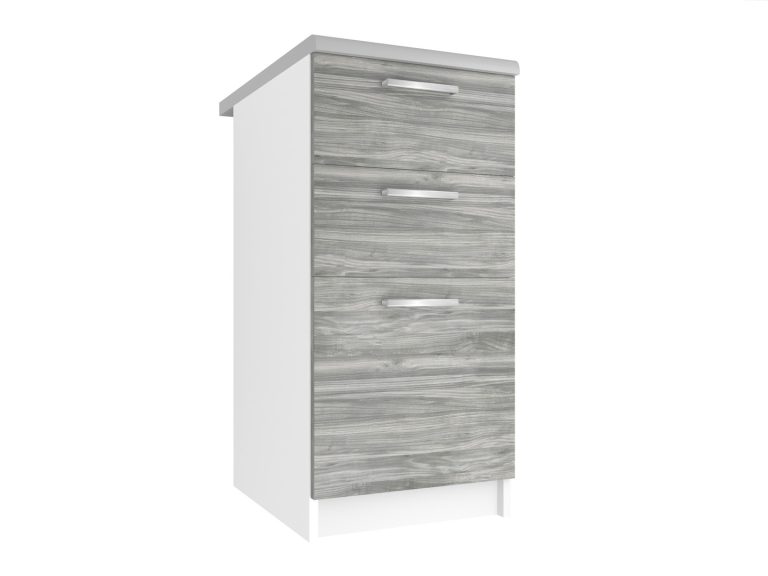 Meuble de cuisine Belini bas avec tiroirs 40 cm gris anthracite Glamour Wood avec plan de travail Fabricant TOR SDSZ40/0/WT/GW/0/E

