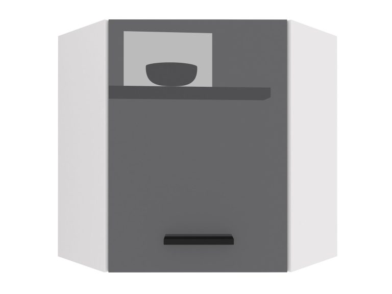 Armoire de cuisine Belini d'angle supérieure 60 cm gris brillant Fabricant INF SGN60/2/WT/S/0/B1

