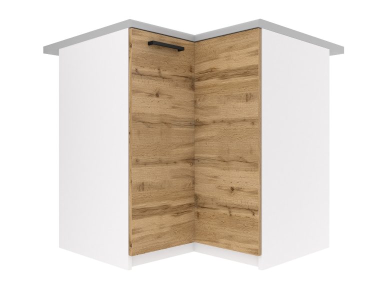 Armoire de cuisine Belini d'angle inférieure 90 cm chêne wotan avec plan de travail Fabricant TOR SNP90/2/WT/DW/0/B1