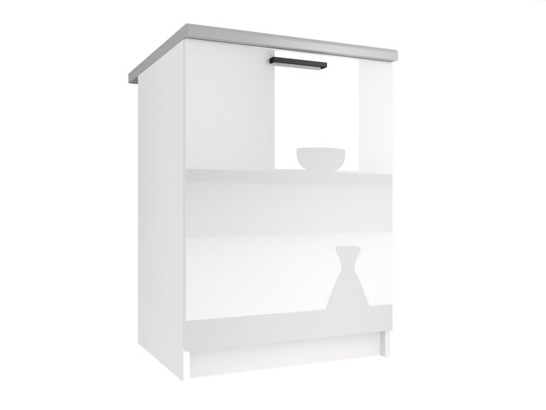 Meuble bas de cuisine 60 cm blanc brillant INF SD60/0/WT/W/0/B1/