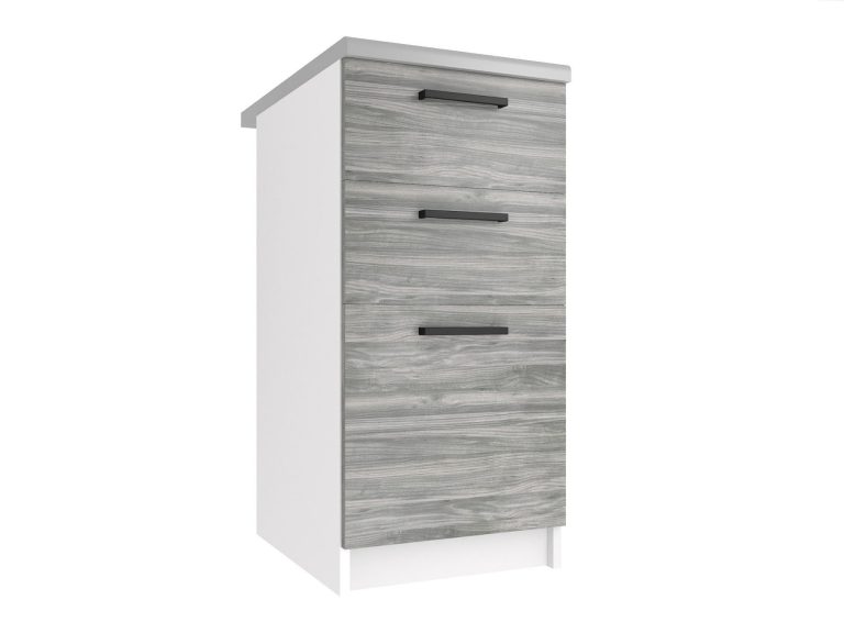 Meuble de cuisine Belini bas avec tiroirs 40 cm gris anthracite Glamour Wood avec plan de travail Fabricant TOR SDSZ40/0/WT/GW/0/B1
