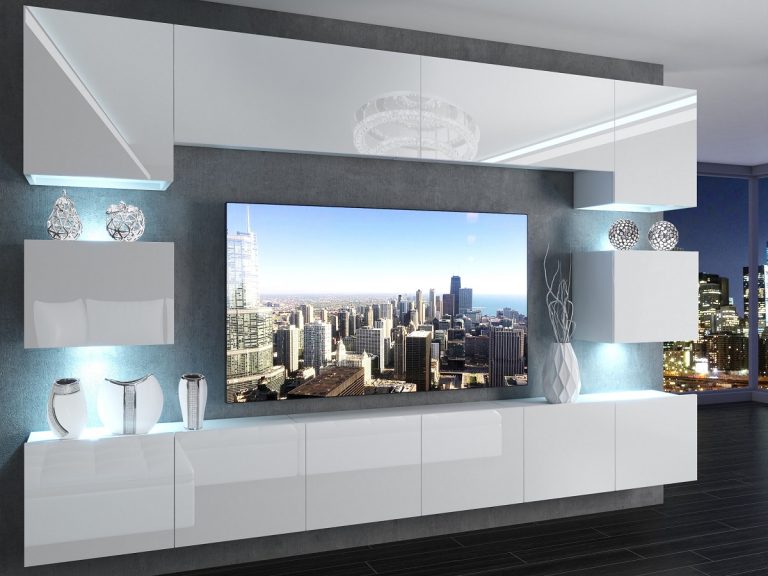 Meuble TV/RTV 300 cm blanc brillant Fabricant IMP 3/5/W/W/0/0