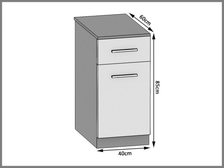 Armoire de cuisine sur pied avec tiroirs TOR SDSZ1-40/1/WT/DS/0/T