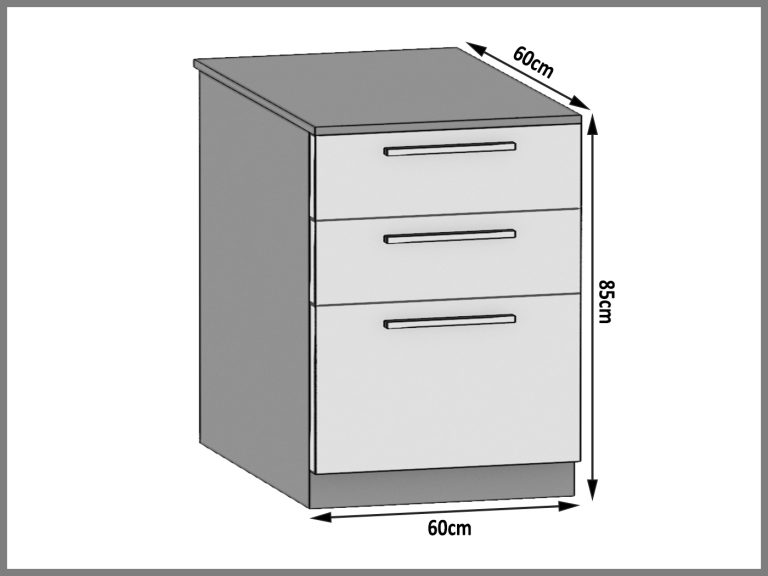Armoire de cuisine sans plan de travail avec tiroirs TOR SDSZ60/0/WT/HK/0/T