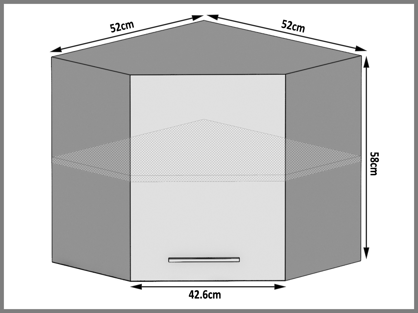 Armoire de cuisine Belini d'angle supérieure 60 cm blanc mat Fabricant TOR SGN60/1/WT/WT/0/E