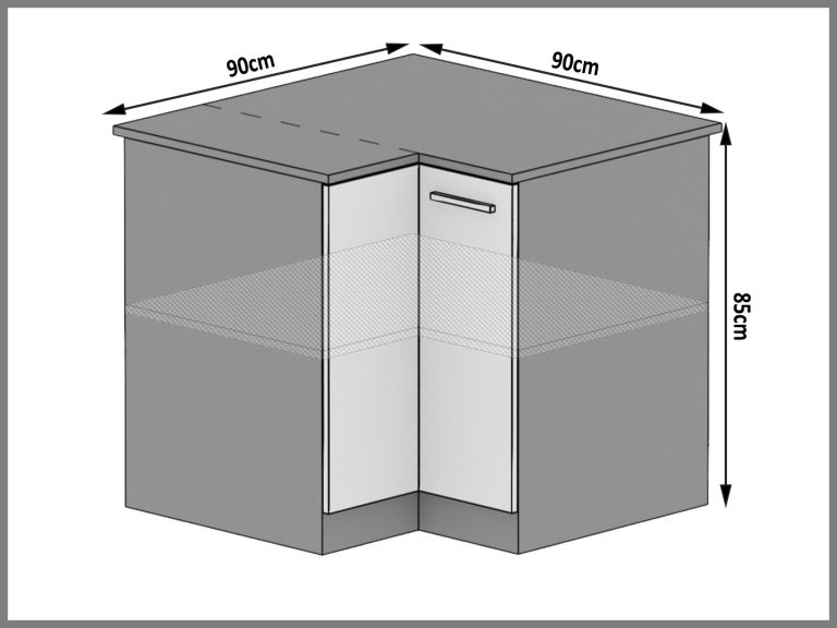 Armoire de cuisine d'angle TOR SNP90/2/WT/DS/0/T
