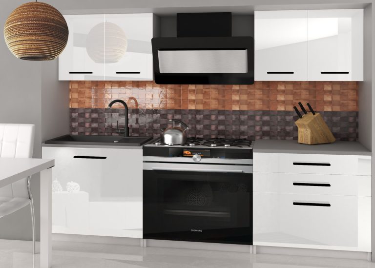 Meubles de cuisine 120 cm blanc brillant avec plan de travail Fabricant INF TIESTO2/3/WT/W/0/B1
