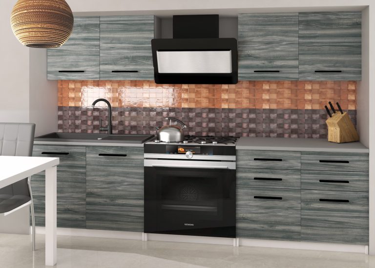 Meubles de cuisine 160 cm gris anthracite graphite avec plan de travail Fabricant TOR KOMPAKTO2/2/WT/GW1/0/B1