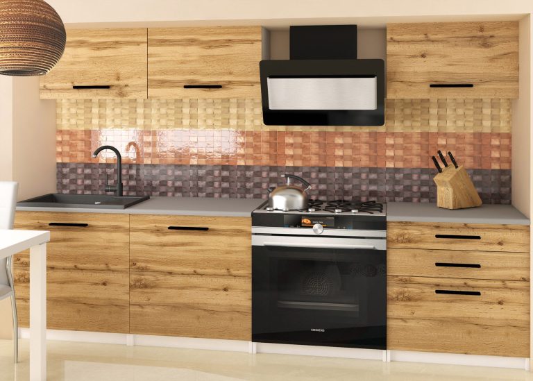 Meubles de cuisine 180 cm en chêne Wotan et chêne Sonoma sans plan de travail Fabricant TOR LAURENTINO2/3/WT/DW/BB/B1
