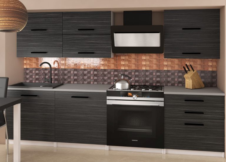 Meubles de cuisine 180 cm noir ébène foncé avec plan de travail Fabricant TOR PRIMERA2/2/WT/HK/0/B1