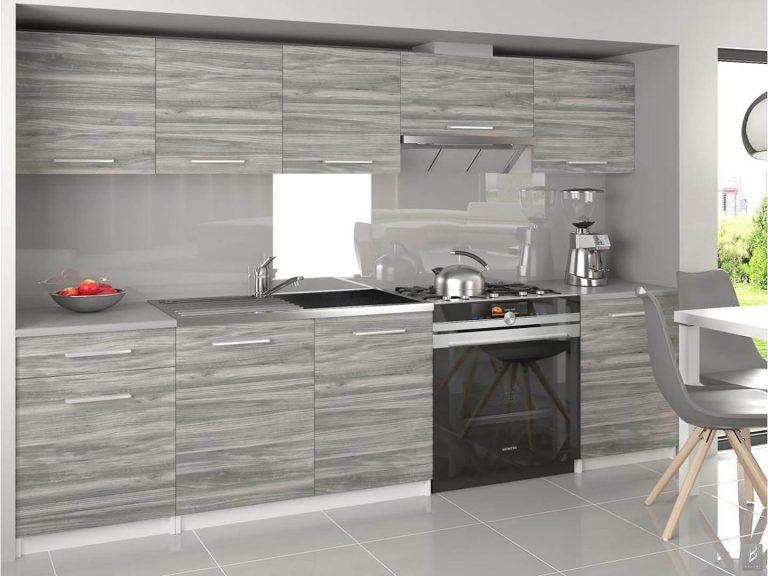 Meubles de cuisine 240 cm gris anthracite graphite sans plan de travail Fabricant TOR UNIQA3/3/WT/GW1/BB/E
