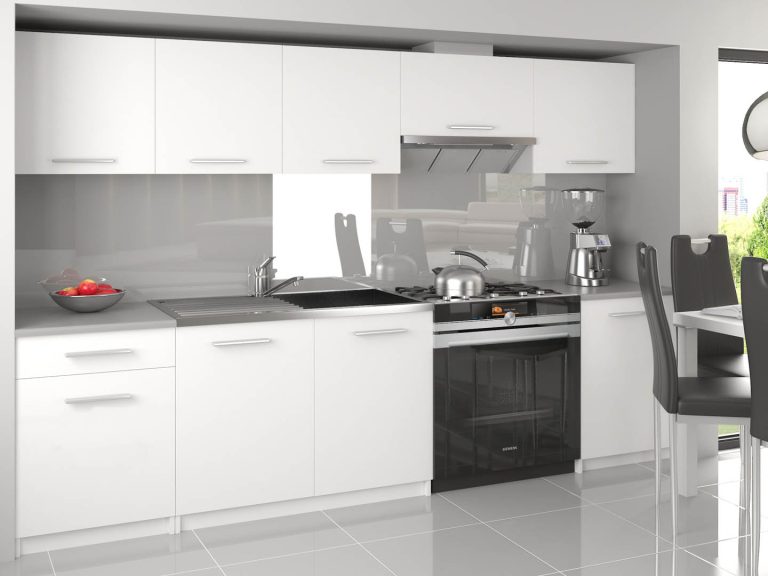 Meubles de cuisine 240 cm blanc mat avec plan de travail Fabricant TOR UNIQA3/3/WT/WT/0/E