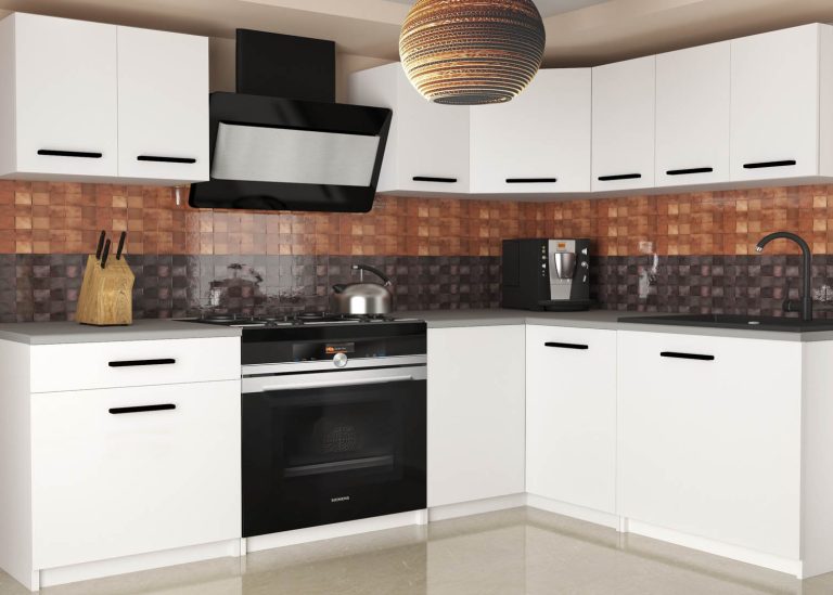 Meubles de cuisine 300 cm blanc mat avec plan de travail Fabricant TOR ARMIN2/2/WT/WT/0/B1