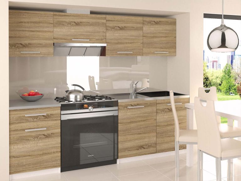 Meubles de cuisine 180 cm en chêne Wotan et chêne Sonoma avec plan de travail Fabricant TOR SUPERUNIQA3/4/WT/DS/0/E