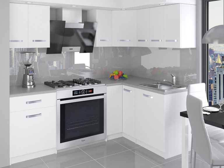 Meubles de cuisine 300 cm blanc mat avec plan de travail Fabricant TOR ARMIN2/2/WT/WT/0/B1