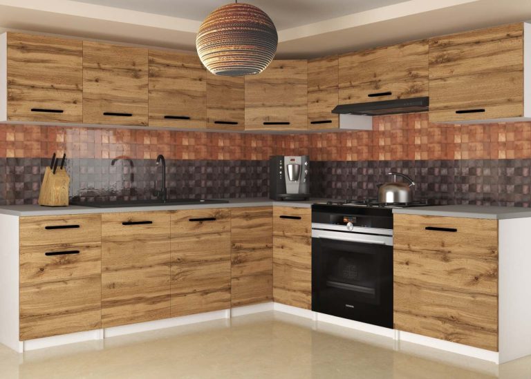 Meubles de cuisine 420 cm en chêne Wotan et chêne Sonoma avec plan de travail Fabricant TOR UNIQAPLUS/4/WT/DW/0/B1
