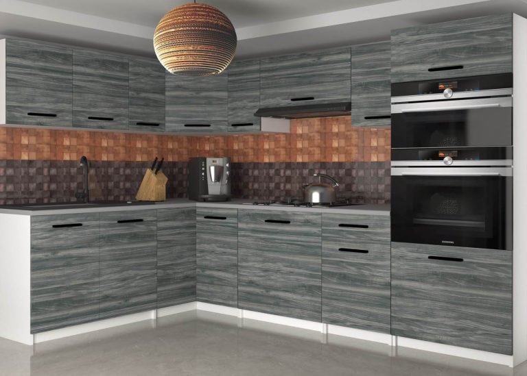 Meubles de cuisine 420 cm gris anthracite graphite avec plan de travail Fabricant TOR UNIQAGRANDE/5/WT/GW1/0/B1