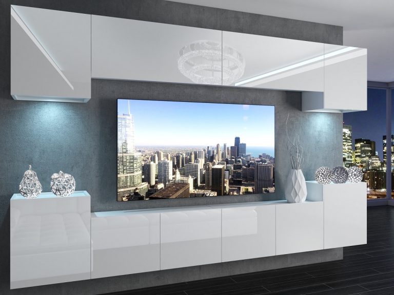 Meuble TV/RTV 300 cm blanc brillant Fabricant IMP 4/5/W/W/0/0
