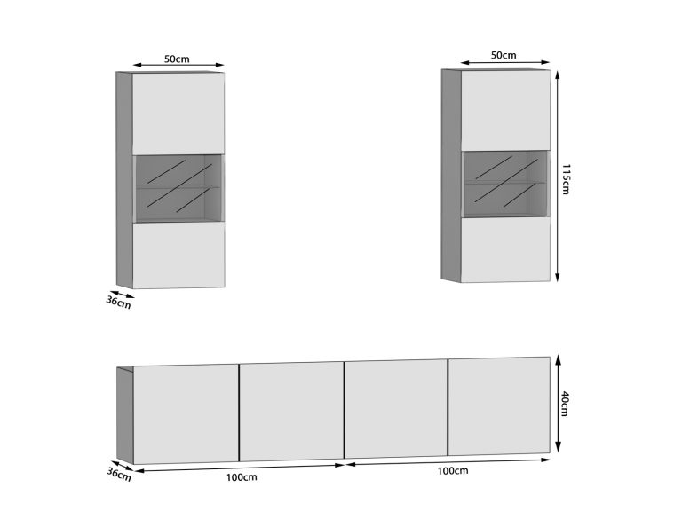 Meuble mural 200 cm Belini chêne sonoma Imperium 7 Fabricant IMP 7/5/W/DS/0/0