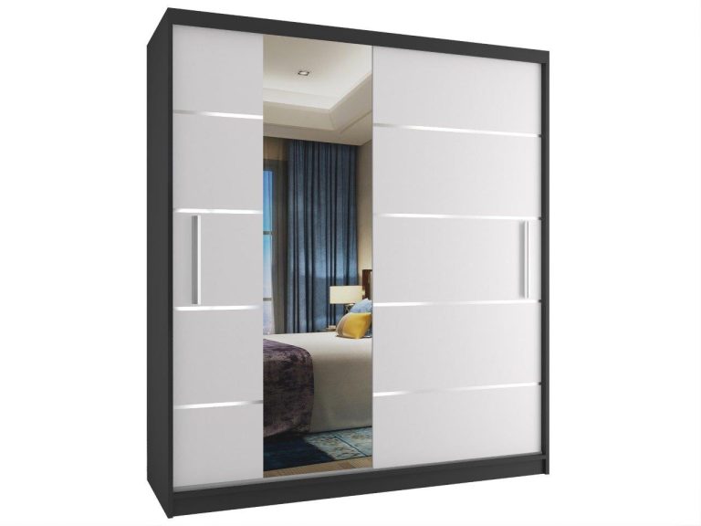 Armoire coulissante 133 cm avec miroir blanc mat Fabricant MBP SZP2/2/B/W/0/AL
