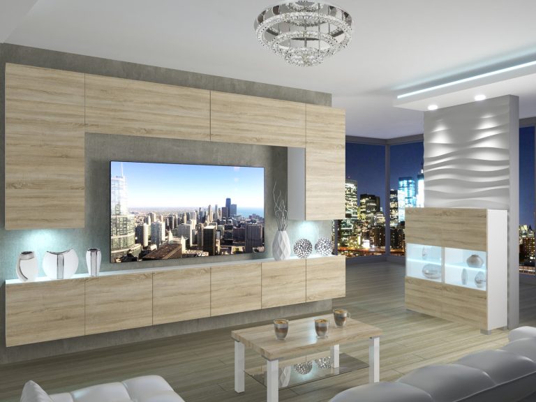 Meuble TV 300 cm chêne sonoma – Producteur IMP PRIMO 2/5/W/DS/0/0