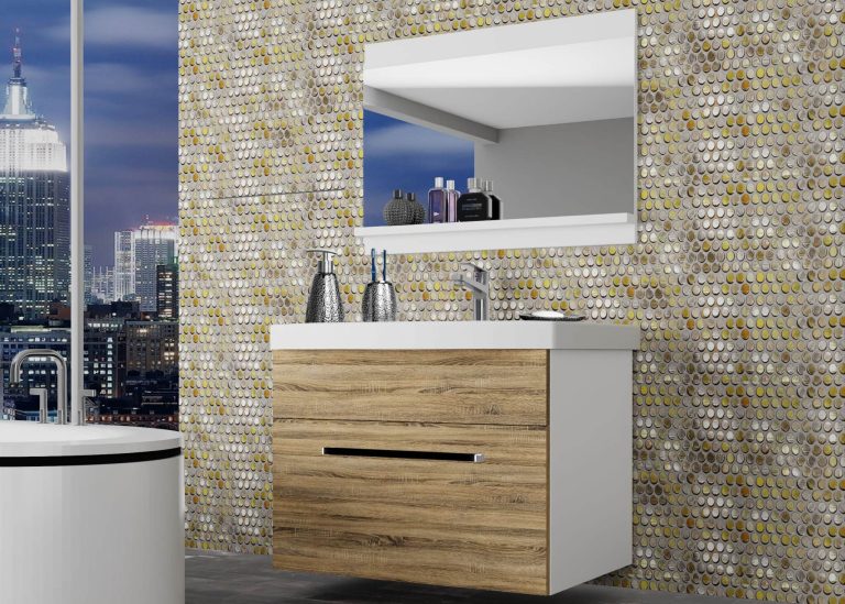 Meuble de salle de bain Belini chêne sonoma + lavabo + miroir Fabricant ROD M 1/0/W/DS/0/ZW