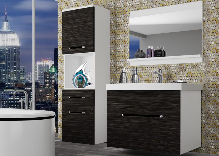 Meuble de salle de bain Belini en ébène royal + lavabo + miroir Fabricant ROD M 3/0/W/HK/0/ZW