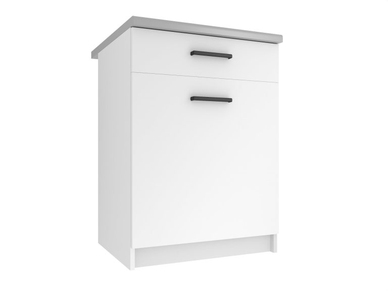 Meuble de cuisine Belini bas avec tiroirs 60 cm blanc mat avec plan de travail Fabricant TOR SDSZ1-60/0/WT/WT/0/B1
