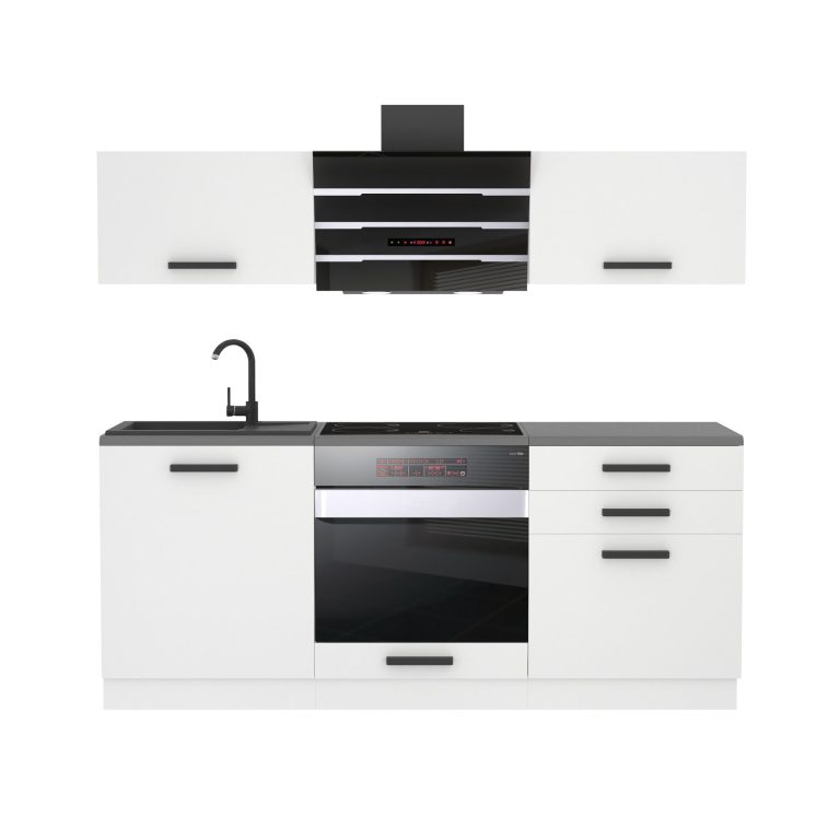 Meubles de cuisine Premium Version Complète 180 cm blanc mat sans plan de travail Fabricant TOR SOPHIA/0/WT/WT/0/B1