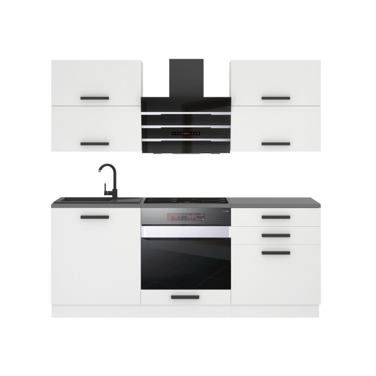 Meubles de cuisine Premium Version Complète 180 cm blanc mat sans plan de travail Fabricant TOR EMILY/0/WT/WT/0/B1