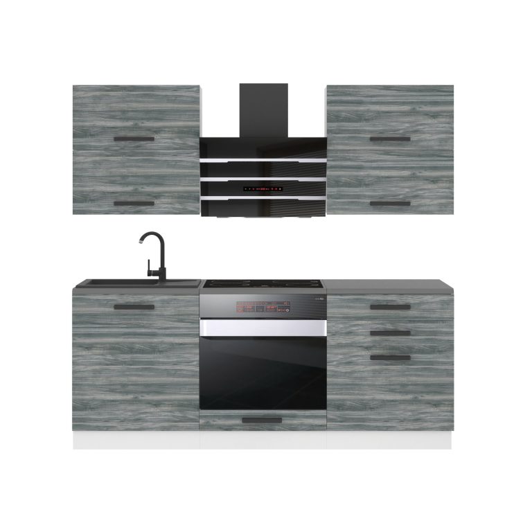 Meubles de cuisine Premium Version Complète 180 cm gris graphite anthracite sans plan de travail Fabricant TOR EMILY/0/WT/GW/0/B1