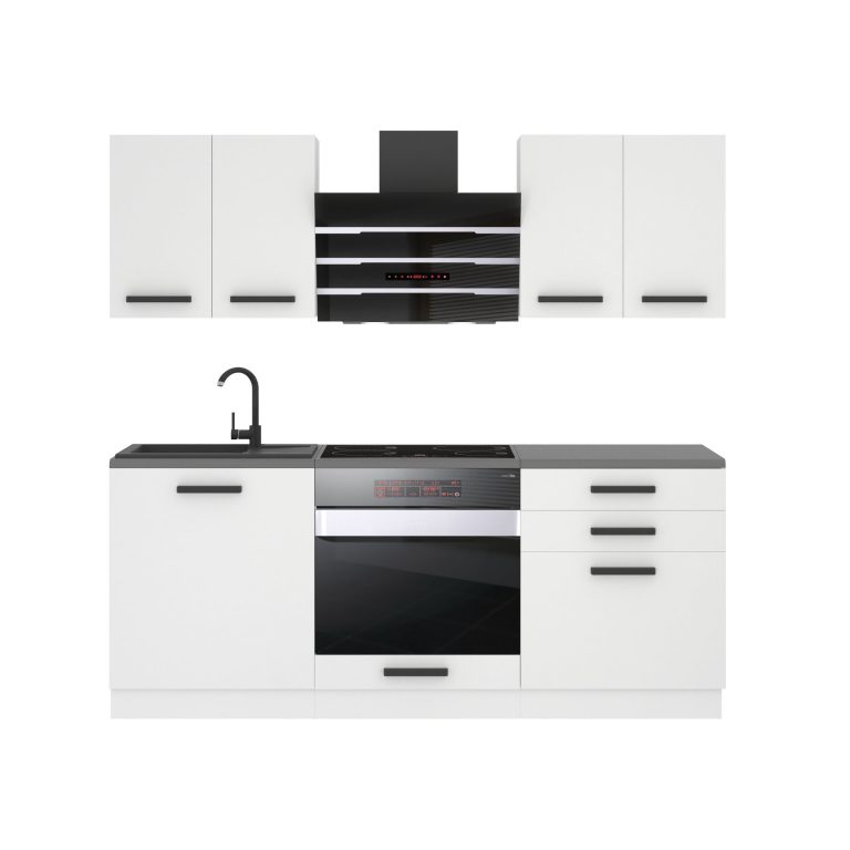 Meubles de cuisine Premium Version Complète 180 cm blanc mat avec plan de travail Fabricant TOR MARY/0/WT/WT/B/B1
