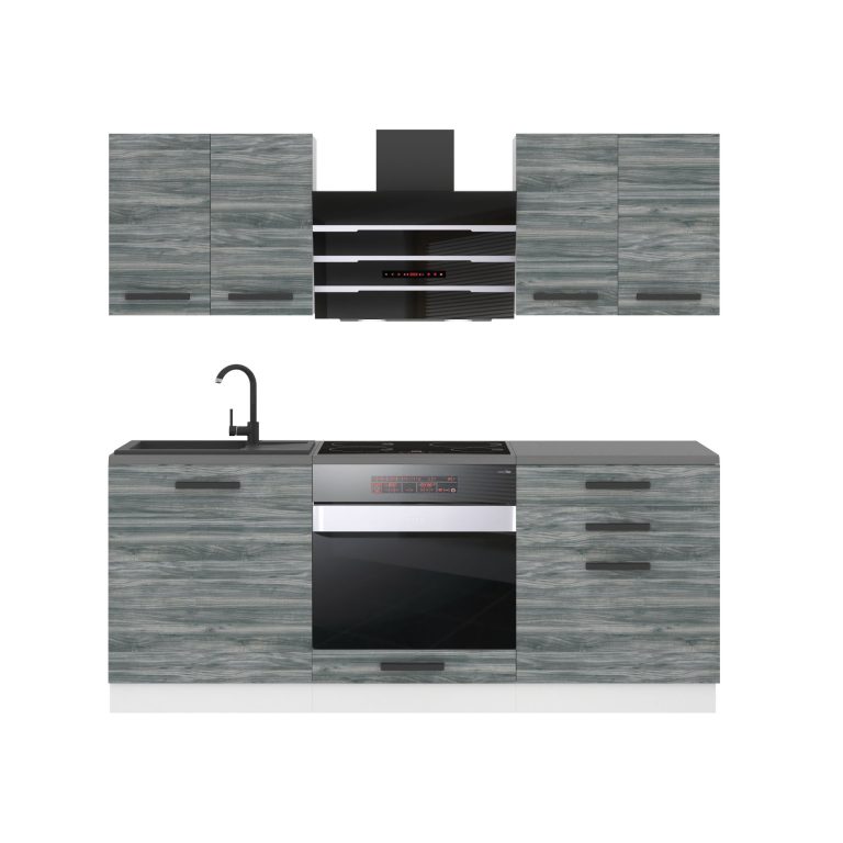 Meubles de cuisine Premium Version Complète 180 cm gris graphite anthracite avec plan de travail Fabricant TOR MARY/0/WT/GW/B/B1
