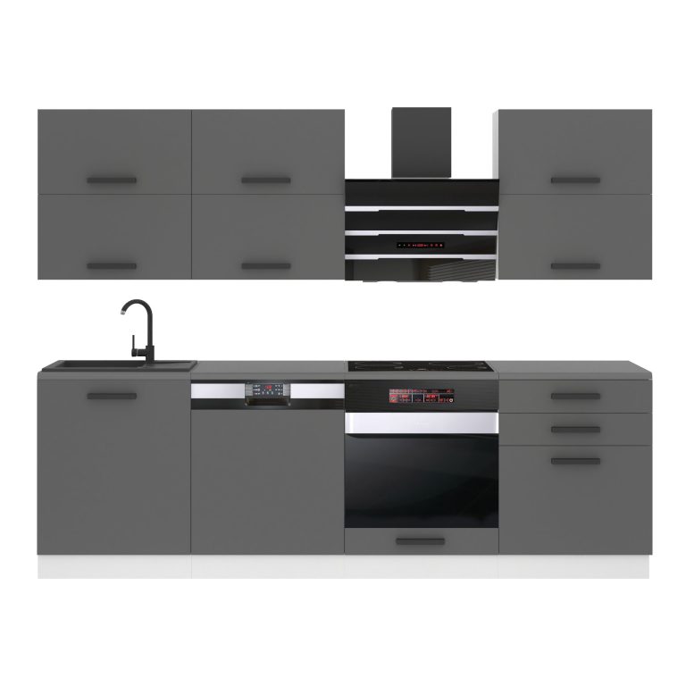 Meubles de cuisine Premium Version Complete 240 cm gris graphite anthracite sans plan de travail Fabricant TOR MADISON/0/WT/SR/0/B1