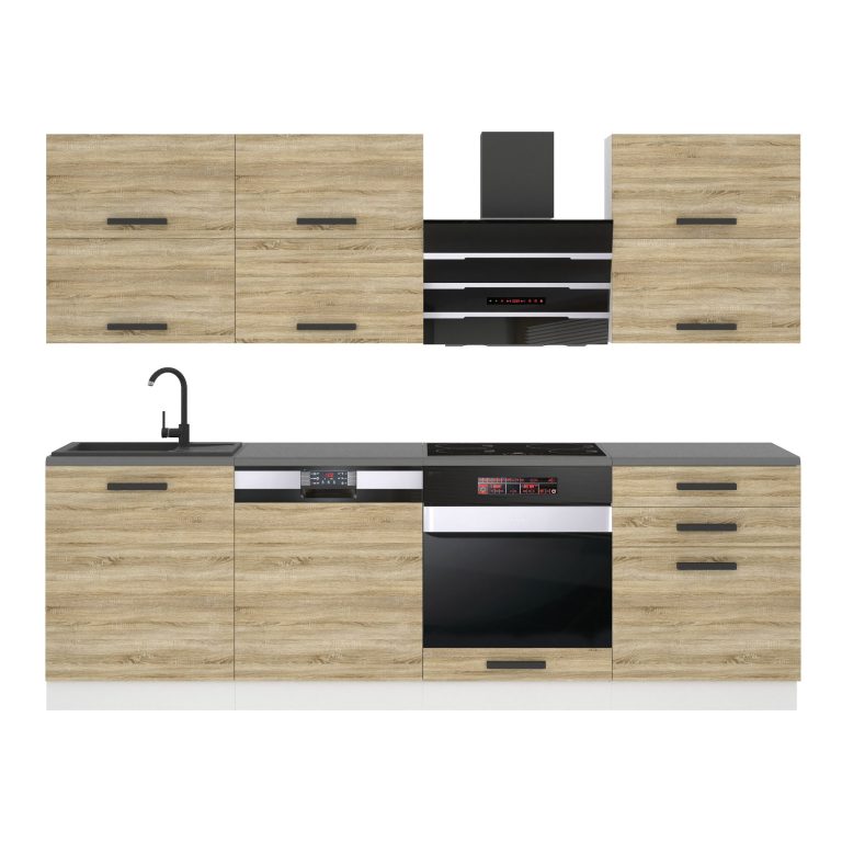 Meubles de cuisine Premium Version Complète 240 cm en chêne chêne wotan chêne sonoma avec plan de travail Fabricant TOR MADISON/0/WT/DS/B/B1
