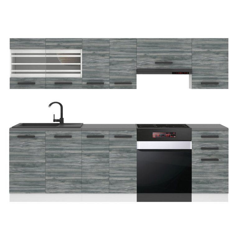 Meubles de cuisine Premium Version Complète 240 gris graphite anthracite sans plan de travail Fabricant TOR LILY/0/WT/GW/0/B1