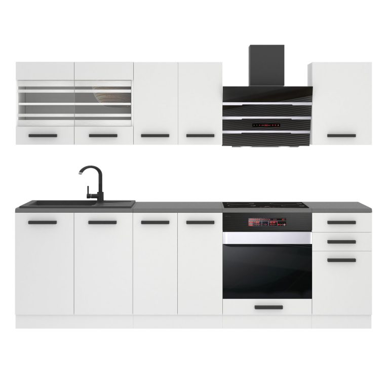 Meubles de cuisine Premium Version Complète 240 cm blanc mat sans plan de travail Fabricant TOR MARGARET/0/WT/WT/0/B1
