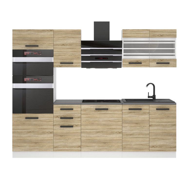 Meubles de cuisine Premium Version Complète 240 cm en chêne chêne wotan chêne sonoma sans plan de travail Fabricant TOR TRACY/0/WT/DS/0/B1