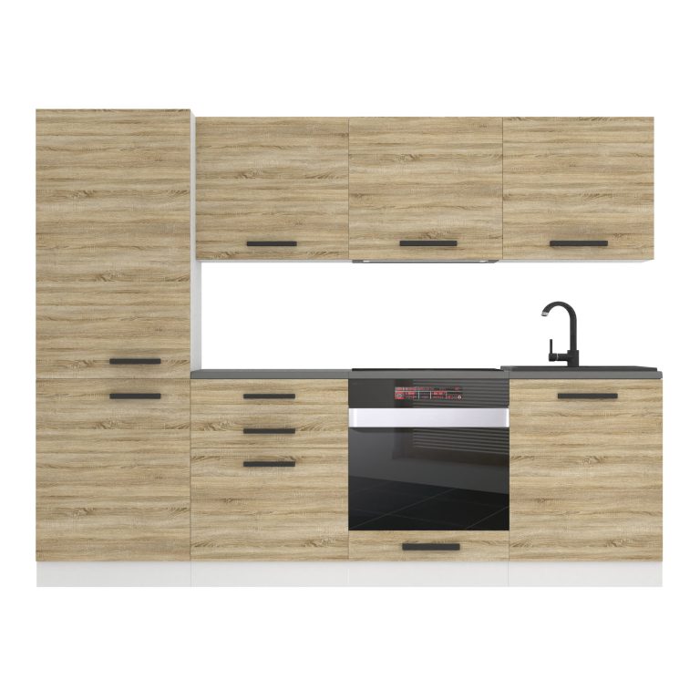 Meubles de cuisine Premium Version Complète 240 cm en chêne chêne wotan chêne sonoma avec plan de travail Fabricant TOR SANDY/0/WT/DS/B/B1
