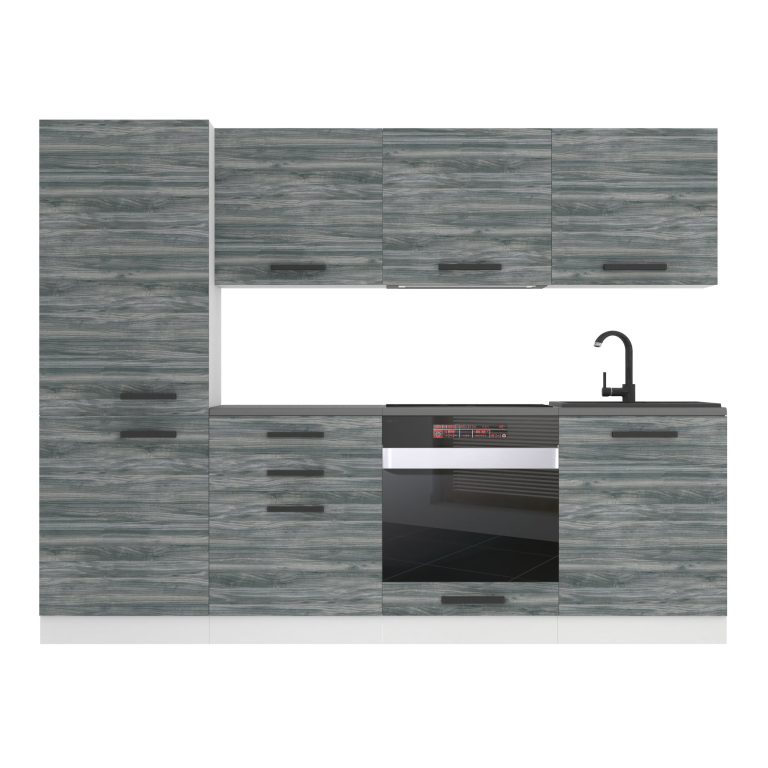 Meubles de cuisine Premium Version Complète 240 cm gris graphite anthracite avec plan de travail Fabricant TOR SANDY/0/WT/GW/B/B1
