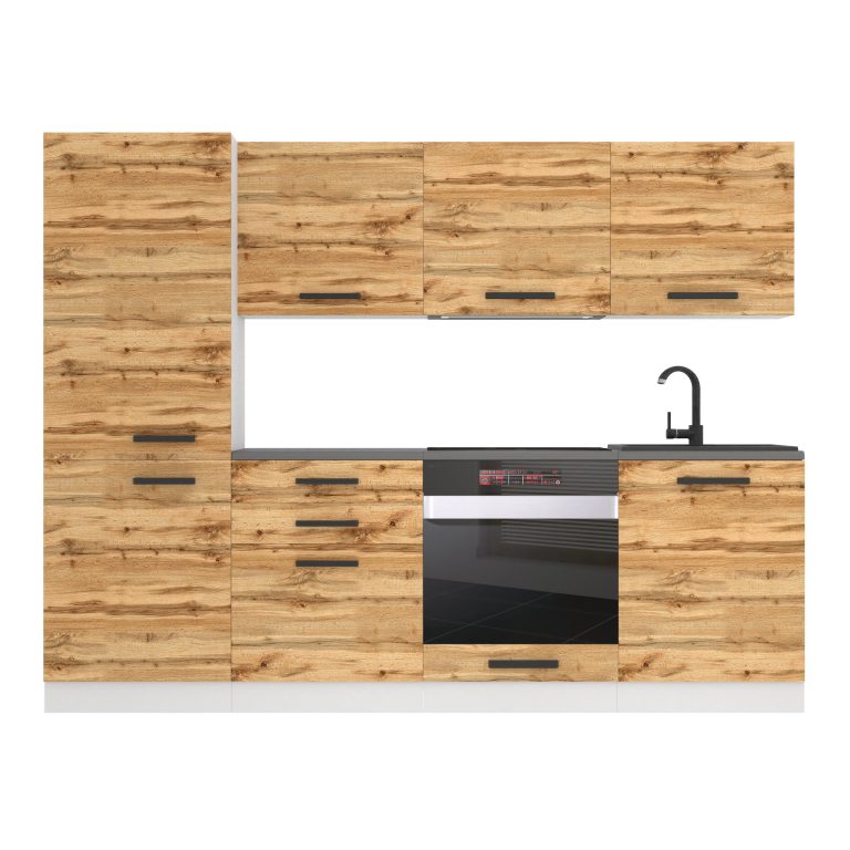 Meubles de cuisine Premium Version Complète 240 cm en chêne chêne wotan chêne sonoma avec plan de travail Fabricant TOR SANDY/0/WT/DW/B/B1
