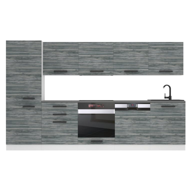 Meubles de cuisine Premium Version Complète 300 cm gris graphite anthracite sans plan de travail Fabricant TOR ROSE/0/WT/GW/0/B1