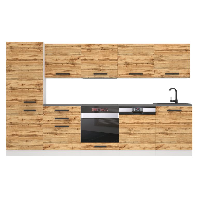 Meubles de cuisine Premium Version Complète 300 cm en chêne chêne wotan chêne sonoma avec plan de travail Fabricant TOR ROSE/0/WT/DW/B/B1

