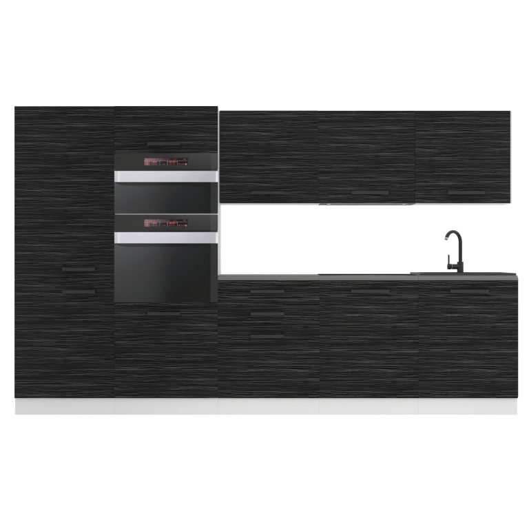 Meubles de cuisine Premium Version Complète 300 cm noir ébène sombre sans plan de travail Fabricant TOR GRACE/0/WT/HK/0/B1