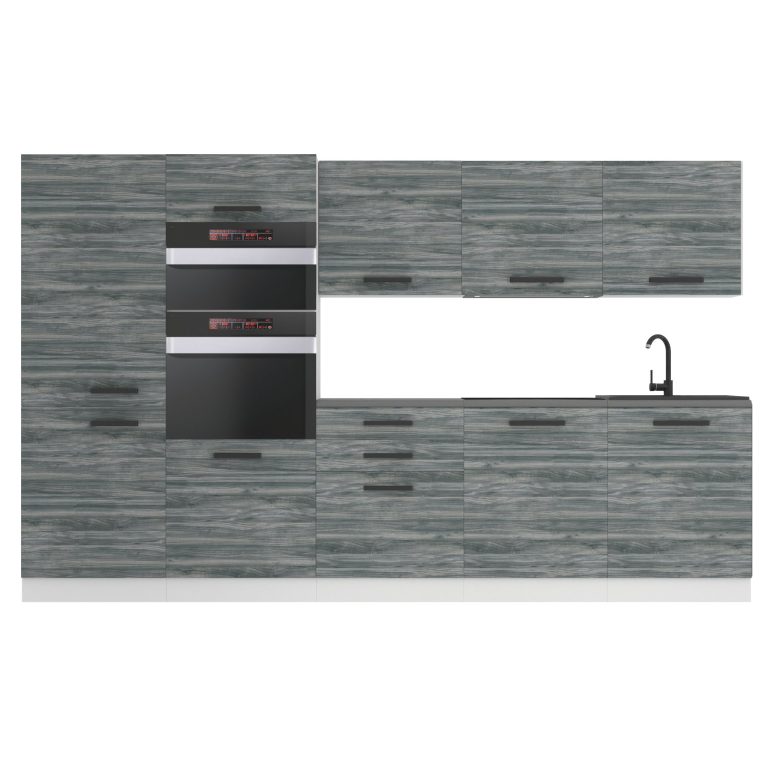 Meubles de cuisine Premium Version Complète 300 cm gris graphite anthracite sans plan de travail Fabricant TOR GRACE/0/WT/GW/0/B1