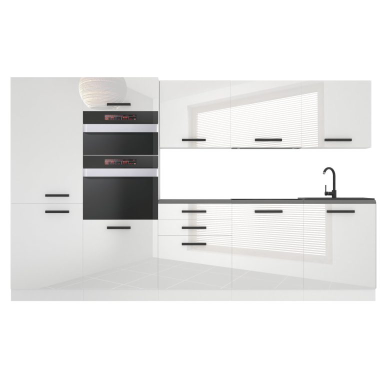 Meubles de cuisine Premium Version Complète 300 cm brillance blanc sans plan de travail Fabricant  INF GRACE/0/WT/W/0/B1