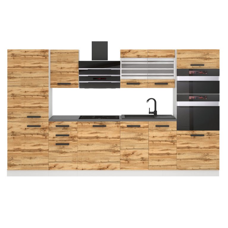 Meubles de cuisine Premium Version Complète 300 cm en chêne chêne wotan chêne sonoma sans plan de travail Fabricant TOR MILA/0/WT/DW/0/B1
