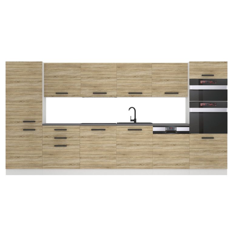 Meubles de cuisine Premium Version Complète 360 cm en chêne chêne wotan chêne sonoma avec plan de travail Fabricant TOR NAOMI/0/WT/DS/B/B1
