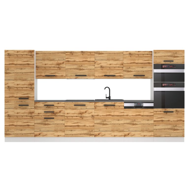 Meubles de cuisine Premium Version Complète 360 cm en chêne chêne wotan chêne sonoma avec plan de travail Fabricant TOR NAOMI/0/WT/DW/B/B1
